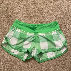 Lululemon Lime Green White Low Rise Shorts 4